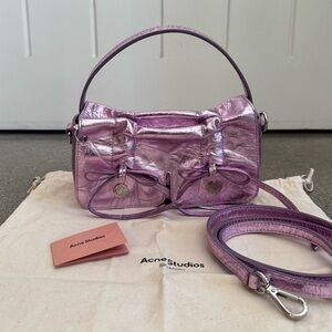 Acne Metallic Lavender Mini Multipocket Bag
